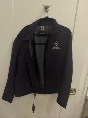 Bugatchi Navy Lightweight Zip Jacket with Artisans Wine & Food Logo
